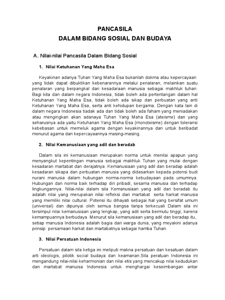 Makalah Nilai Nilai Pancasila