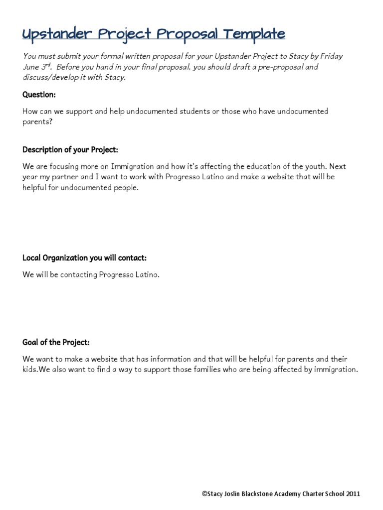 Upstanderprojectproposal Nicolehernandez | PDF | Career & Growth ...