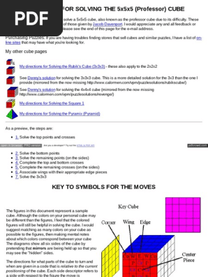 How To Solve A 5 X 5 Cube Pdf Pdf Computing And Information Technology