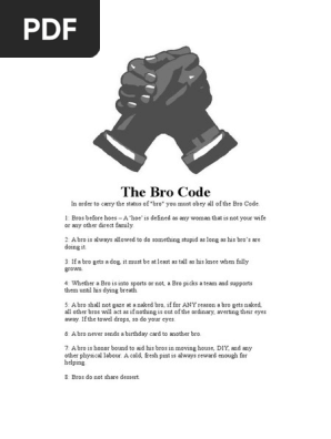 The Bro Code | PDF | Lifestyle | Games &amp; Activities