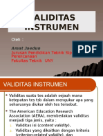 (7) Validitas Instrumen