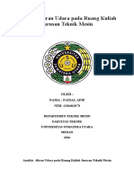 Tugas 2 CFD Faisal Afif (130401079) Analisis Aliran Udara Pada Ruang Kuliah Jurusan Teknik Mesin