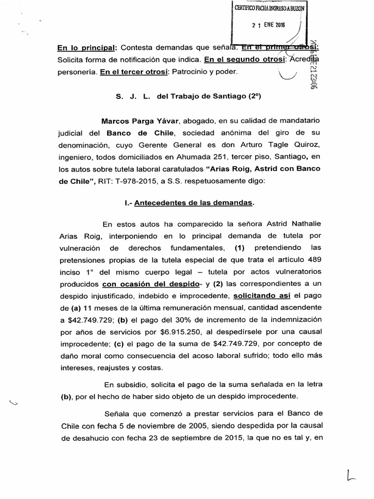 Modelo Contestación Tutela Laboral