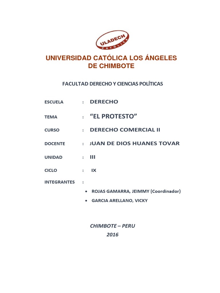 Concepto y Clases de Protesto Legal | PDF | Pagaré | Pagos