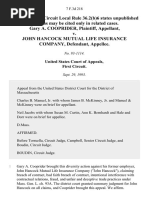 Cooprider v. John Hancock, 7 F.3d 218, 1st Cir. (1993)