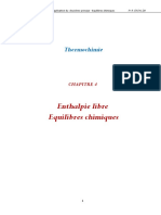 Thermochimie CHAPITRE 4 - Enthalpie Libre - Equilibres Chimiques PDF