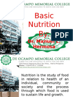 Basic Nutrition By:: Dr. Manuel L. Hermosa
