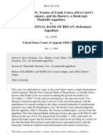 John S. Brunson, Trustee of Frank Court, D/B/A Court's Wholesale Company, and The Bootery, A Bankrupt v. The First National Bank of Bryan, 405 F.2d 1193, 1st Cir. (1969)