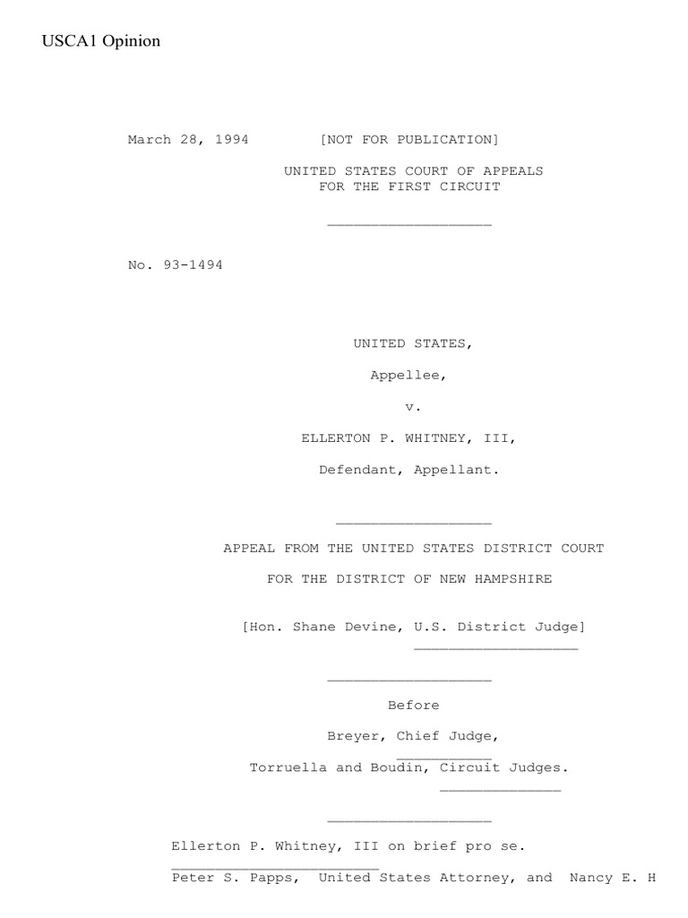 USCA1 Appeal Decision: Whitney Case | PDF | United States Federal ...