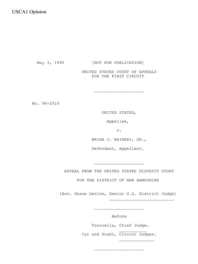Raineri v. US: Witness Fees Appeal | PDF | United States District Court ...