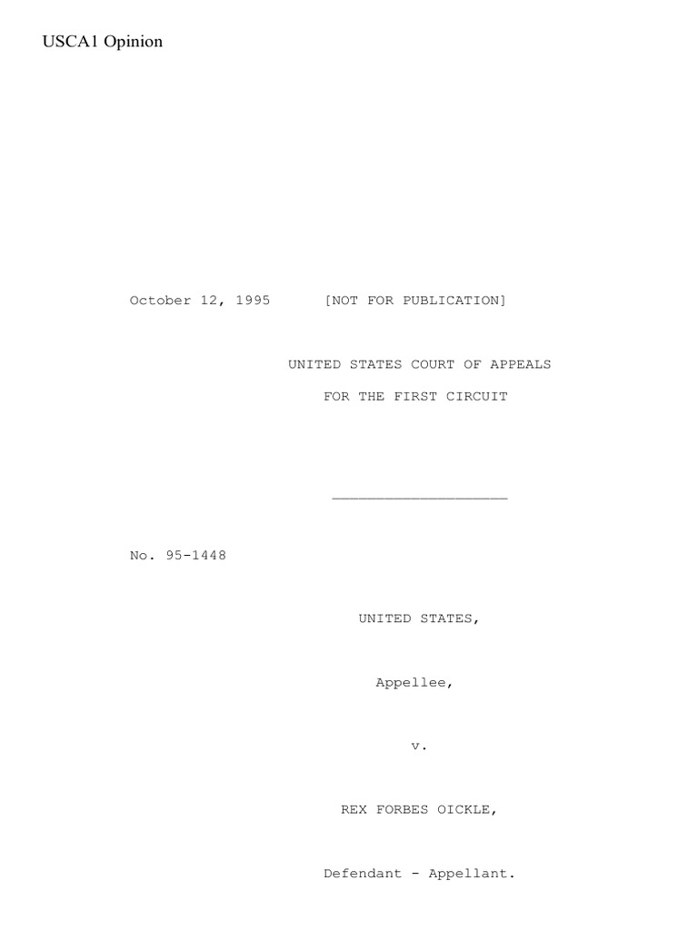 United States v. Oickle, 1st Cir. (1995) PDF