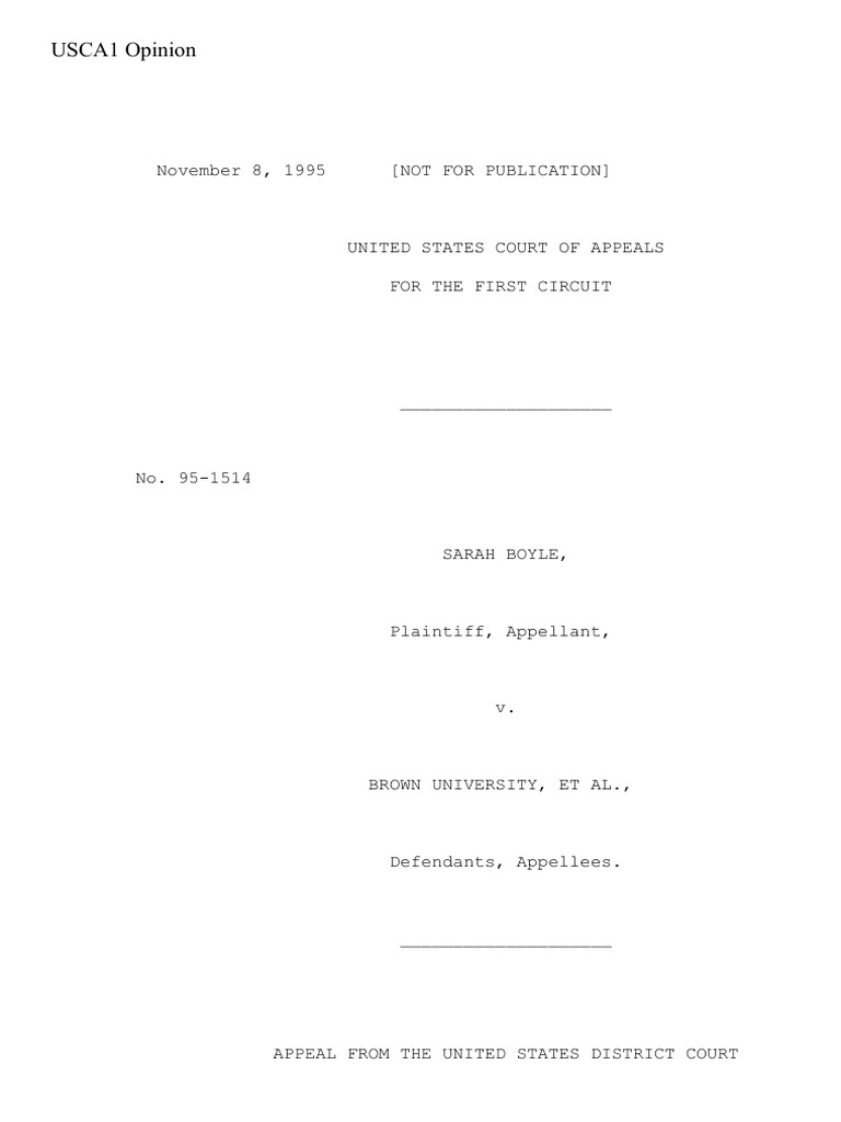 Boyle v. Brown University Appeal Decision | PDF