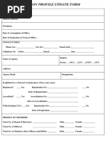 Union Profile Update Form: If Affiliated To A National Confederation, Please State Name