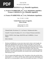 Francis I. Redman v. A. Frances Warrener, Etc., Francis I. Redman v. A. Frances Warrener, Etc., 516 F.2d 766, 1st Cir. (1975)