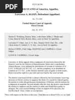 United States v. Lawrence A. Klein, 522 F.2d 296, 1st Cir. (1975)