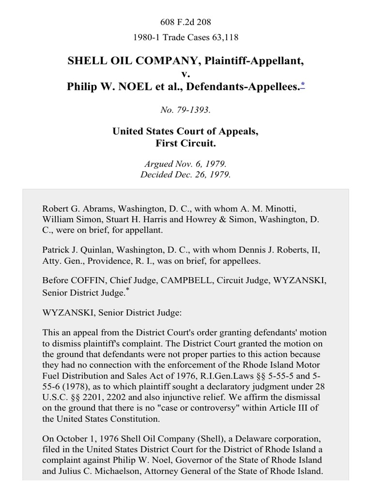Shell Oil v. Rhode Island Officials Appeal | PDF | Franchising ...