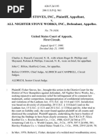 Fisher Stoves, Inc. v. All Nighter Stove Works, Inc., 626 F.2d 193, 1st Cir. (1980)