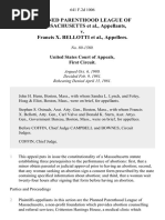 Planned Parenthood League of Massachusetts v. Francis X. Bellotti, 641 F.2d 1006, 1st Cir. (1981)