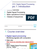 Topic 1: Introduction: ELEN E4810: Digital Signal Processing