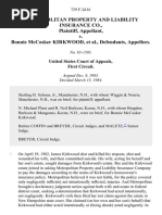 Metropolitan Property and Liability Insurance Co. v. Bonnie McCosker Kirkwood, 729 F.2d 61, 1st Cir. (1984)