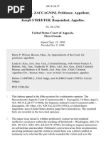 Anthony L. Zaccagnini v. Joseph Streeter, 803 F.2d 27, 1st Cir. (1986)