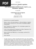 Richard B. Kay v. New Hampshire Democratic Party, 821 F.2d 31, 1st Cir. (1987)