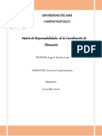 Matriz de Responsabilidades de La Coordinación de Planeación