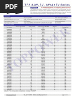 TPA 1W- Series，1W Isolated Single and Dual Output DC/DC Converters