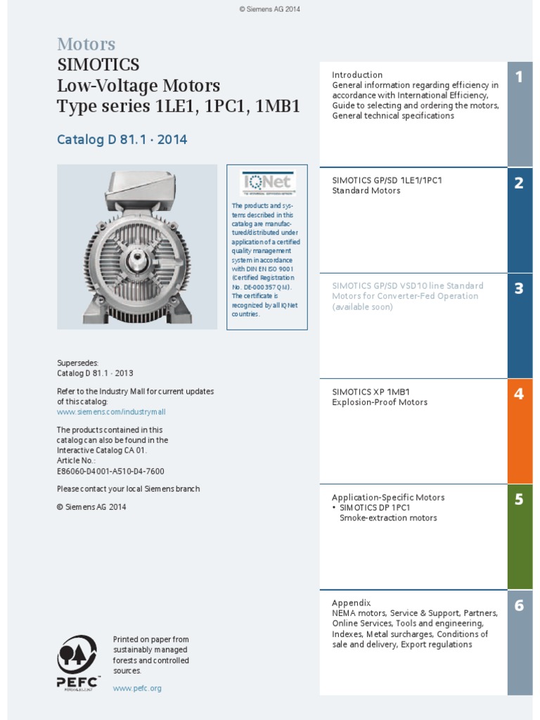 Siemens 1LE Electric Motor Technology & Engineering
