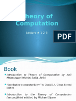 Theory of Computation: Lecture # 1-2-3