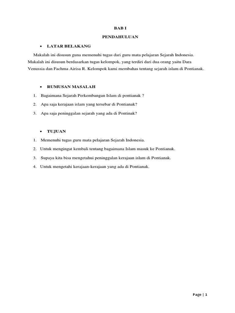 Makalah Sejarah Pontianak