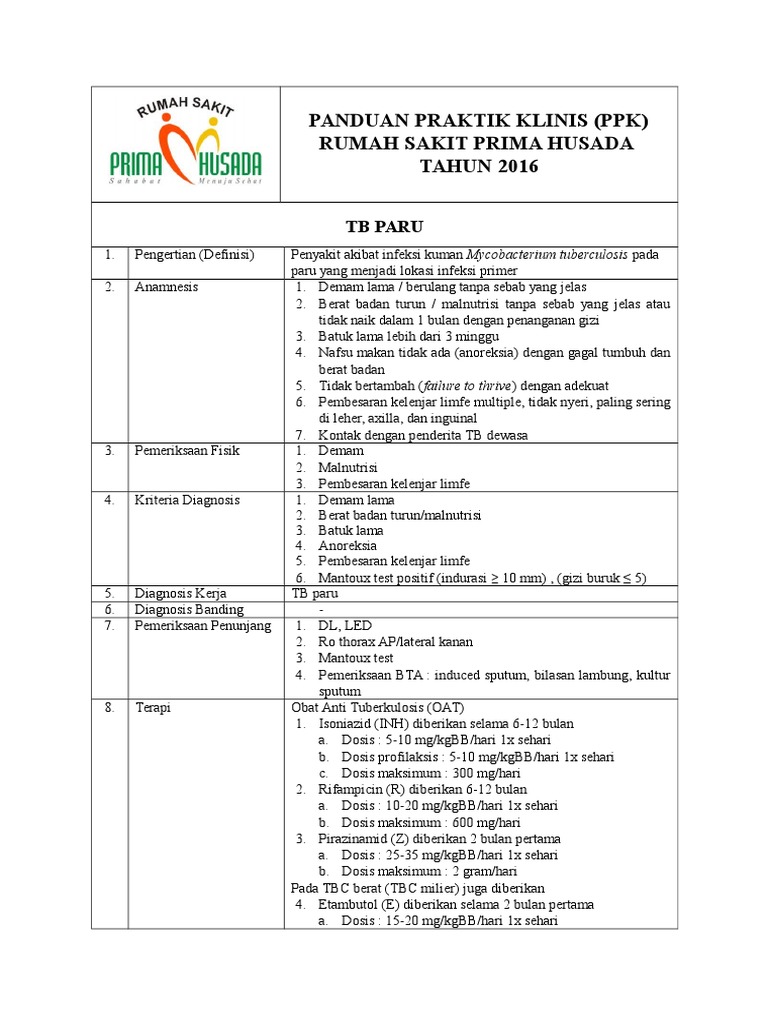 Panduan Praktik Klinis TB Paru | PDF | Pengembangan Diri | Kesehatan ...