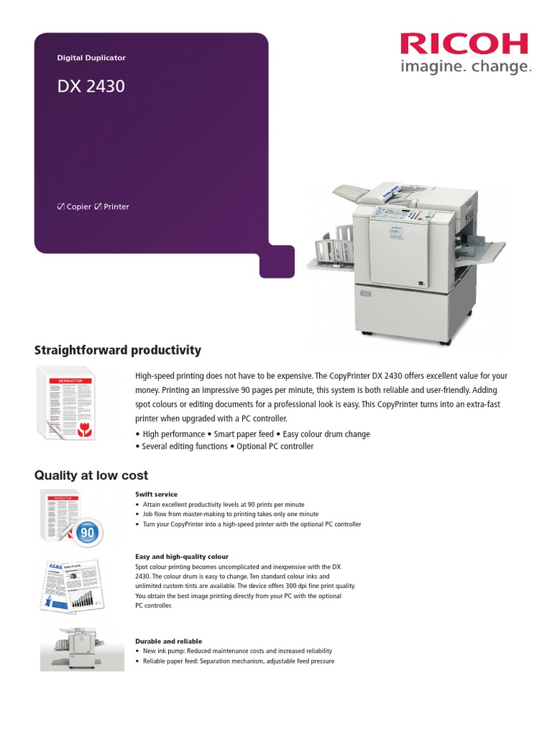DX-2430.pdf | Printer (Computing) | Media Technology