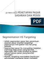 Strategi Penetapan Pasar Sasaran Dan Posisi