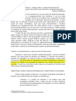 Concepções de território e desterritorialização