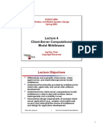 Client-Server Computational Model Middleware: Lecture Objectives