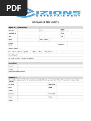Scholarship Application