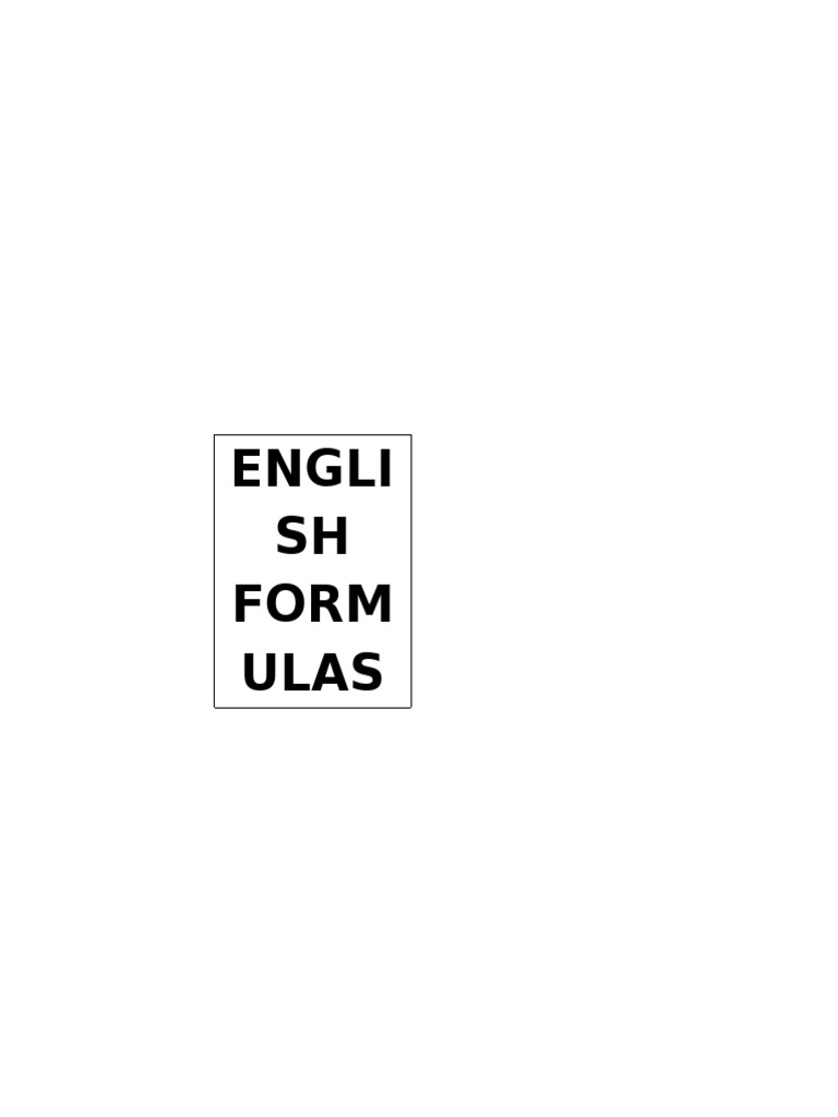 English Formulas | PDF | Grammar | Semiotics