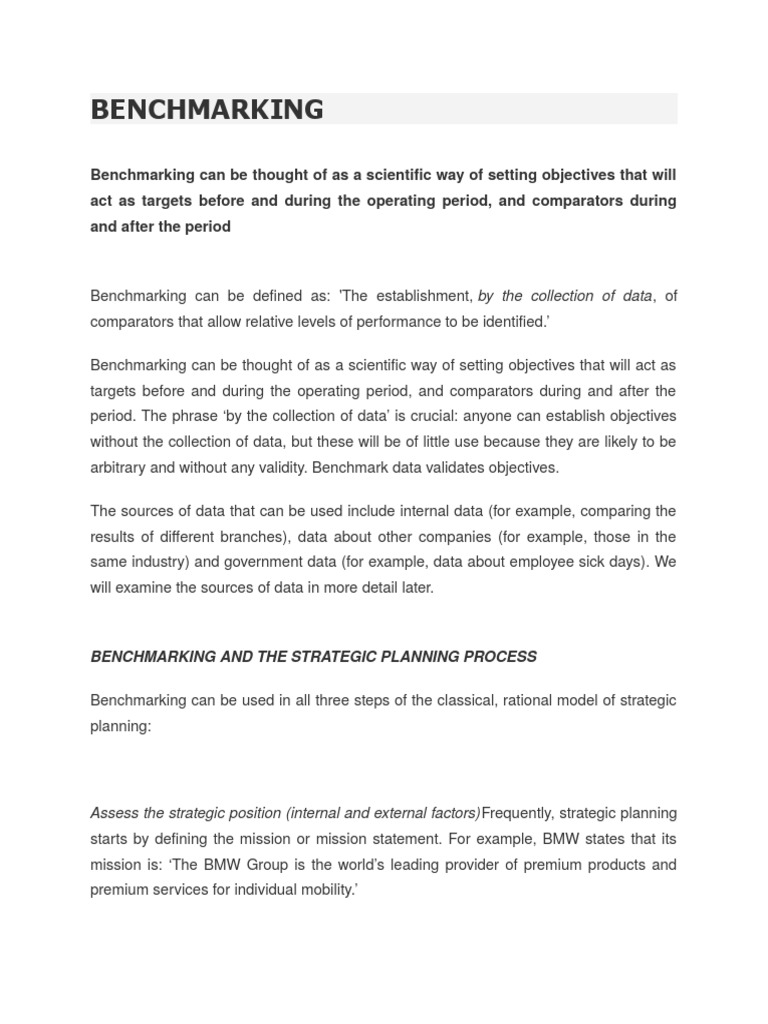 Bench Marking Benchmarking Competition