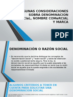 Consideraciones sobre denominación social, nombre comercial y marca