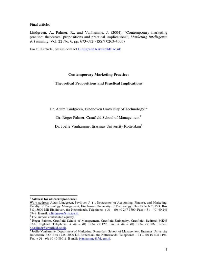 Contemporary Marketing Practices Explained | PDF | Marketing | Airlines