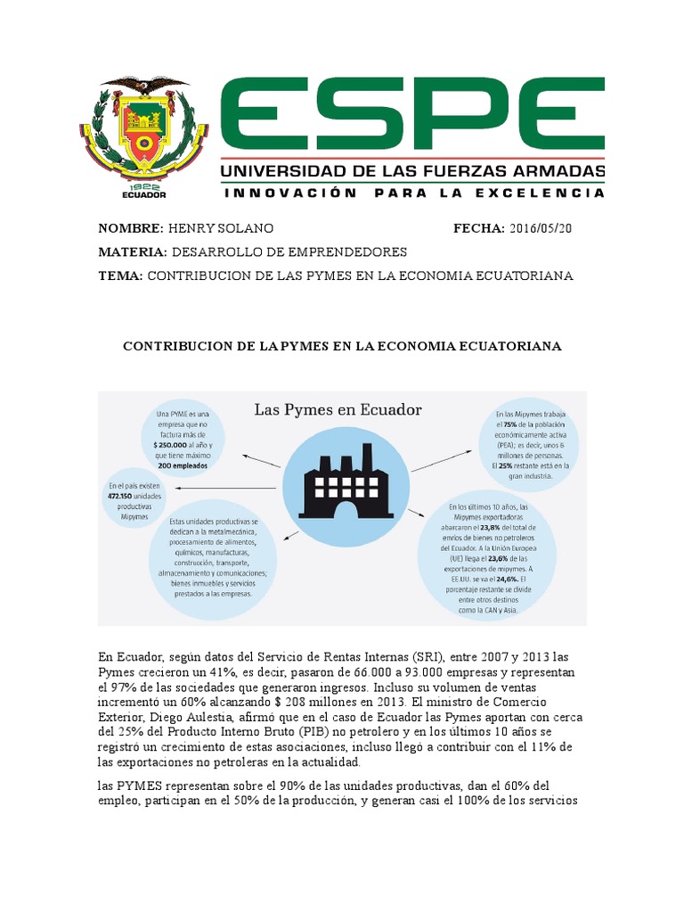 Impacto de las PYMES en Ecuador | PDF | Pequeñas y medianas empresas ...
