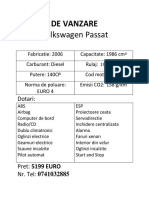 Volkswagen Passat: de Vanzare