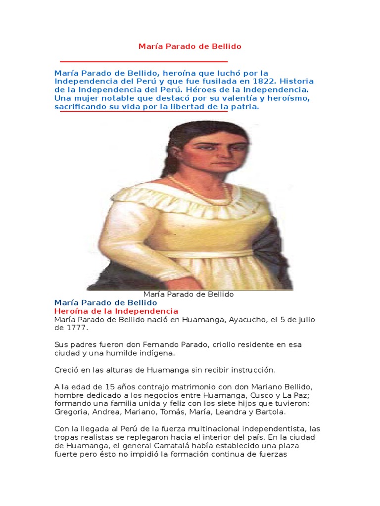 Biografía de María Parado de Bellido | PDF | Conflictos del segundo ...