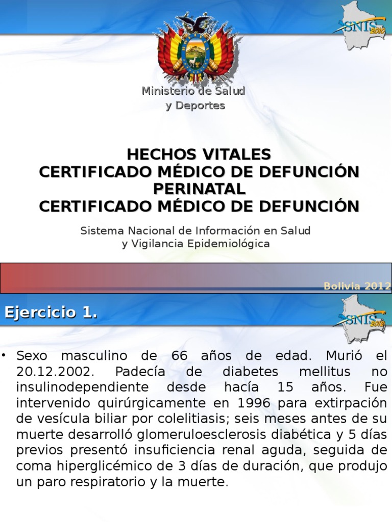 certificado de defuncion Bolivia Muerte Ética