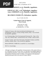 Anne Anderson v. Cryovac, Inc., Anne Anderson v. Beatrice Foods Co., 862 F.2d 910, 1st Cir. (1988)