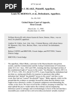Albert J. Blake v. Louis M. Berman, 877 F.2d 145, 1st Cir. (1989)