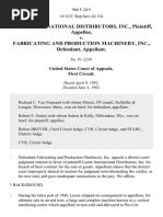 Luson International Distributors, Inc. v. Fabricating and Production MacHinery Inc., 966 F.2d 9, 1st Cir. (1992)
