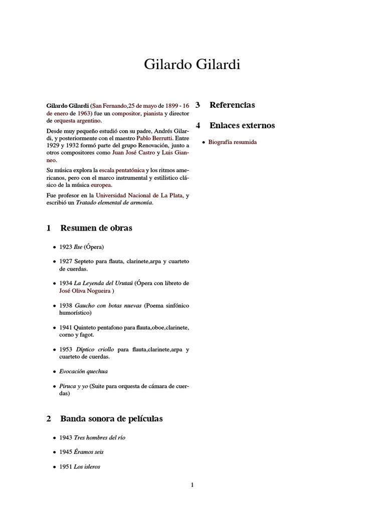 Gilardo Gilardi: Compositor Argentino | PDF