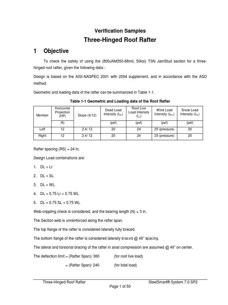 Three-Hinged Roof Rafter | PDF | Science & Mathematics